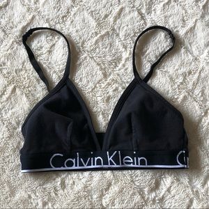 Black Calvin Klein Triangle Bralette